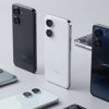 Google Pixel phones arranged attractively on a light background.