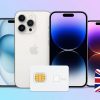 Collage of latest UK mobile phones and SIM cards.